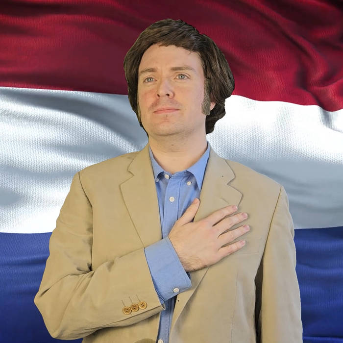 Terry Wogan saluting the flag of The Netherlands