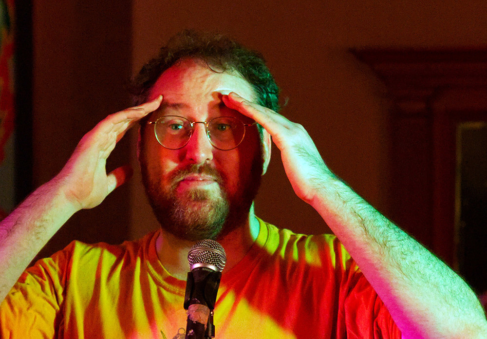 Sweating Morl rubbing his temples